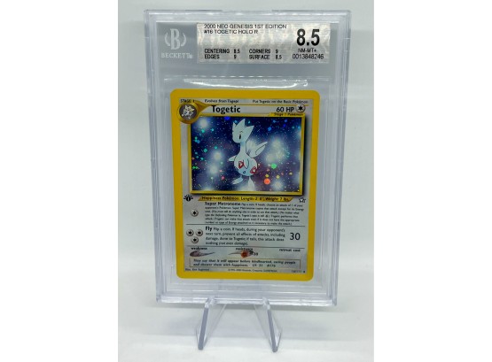 GORGEOUS BGS 8.5(!!) NM-mTp 1ST EDITION Togetic Holographic Pokemon Card W/ Swirl! HIGH SUBS!
