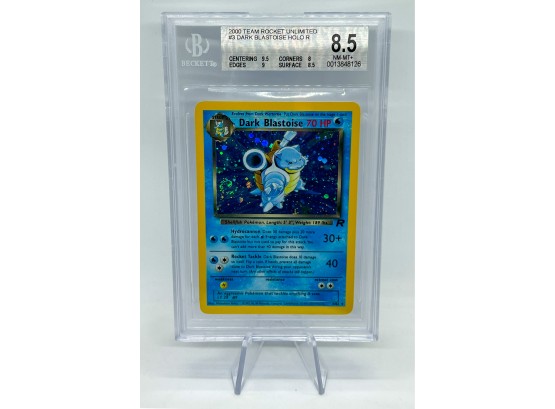 THE REAL DEAL!!!! BGS 8.5 NM-MTp DARK BLASTOISE Team Rocket Holo Pokemon Card W/ SWIRL!! 9.5 CENTERING!