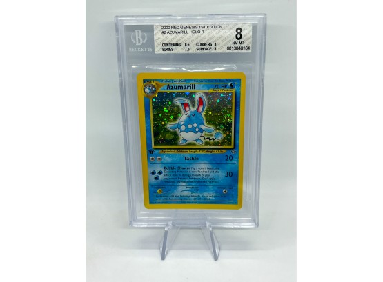 Beautiful BGS 8 NM-MT 1ST EDITION Azumarill Neo Genesis Holographic Pokemon Card!!