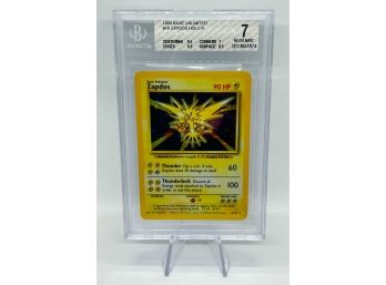BGS 7 NM ZAPDOS Base Set Holographic Pokemon Card! 9.5 CENTERING!