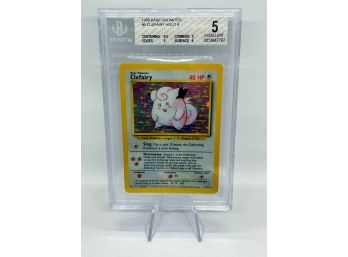 BGS 5 EX Clefairy Base Set Holographic Pokemon Card!! 9.5 ON CENTERING!!!!