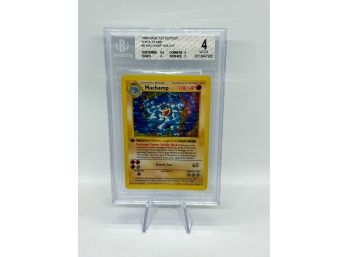 BGS 4 VG-EX 1ST EDITION SHADOWLESS MACHAMP Base Set Holographic Pokemon Card! 9.5 CENTERING SUBGRADE!!!