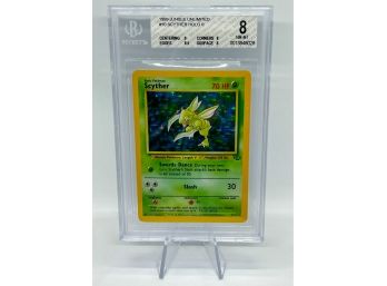 BGS 8(!) NM-MT Scyther Jungle Set Holographic Pokemon Card! HIGH SUBS!