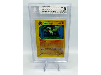 BGS 7.5 NMplus Aerodactyl Skyridge Reverse Foil Pokemon Card! 9.5 Centering AND SURFACE!!!