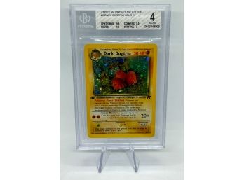 BGS 4 VG-EX 1ST EDITION DARK DUGTRIO HOLO (Team Rocket Set) Pokemon Card!! 9.5 CENTERING!!