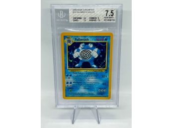 BGS 7.5 NMp Polywrath Base Set 2 Holographic Pokemon Card! 9.5 CENTERING!