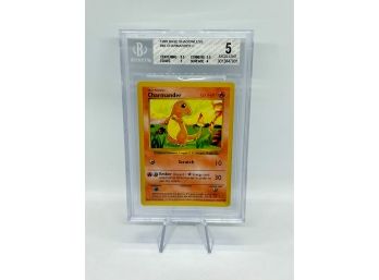 BGS 5 EX-MT Shadowless Charmander Base Set Pokemon Card! 9.5 CENTERING SUBGRADE!!!!