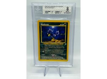 Wow! BGS 8 NM-MT 1ST EDITION Murkrow Rare Neo Genesis Pokemon Card! HIGH SUBS!