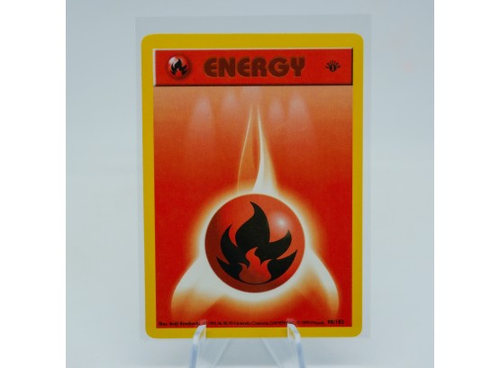 1st Edition Shadowless FIRE ENERGY Base Set Pokemon Card! Pack Fresh!!