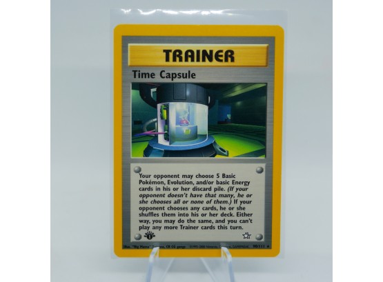 1st Edition Time Capsule RARE Neo Genesis Pokemon Trainer Card!! PACK FRESH!