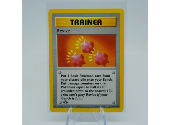1st Edition Shadowless REVIVE Base Set Uncommon Trainer Pokemon Card! Pack Fresh!!