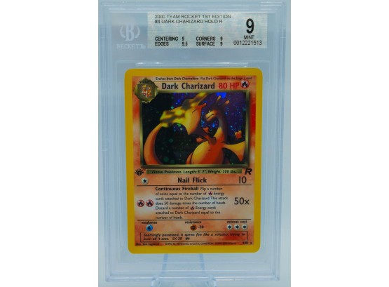 BLUE CHIP INVESTMENT 1st EDITION BGS 9 MINT DARK CHARIZARD Holographic Pokemon Card!!!!