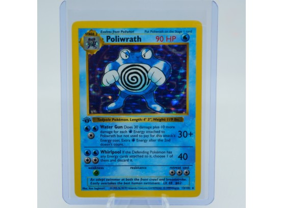 WHAT A FIND!!! 1ST EDITION SHADOWLESS BASE SET POLYWRATH HOLOGRAPHIC Pokemon Card!! PSA 8? 9??