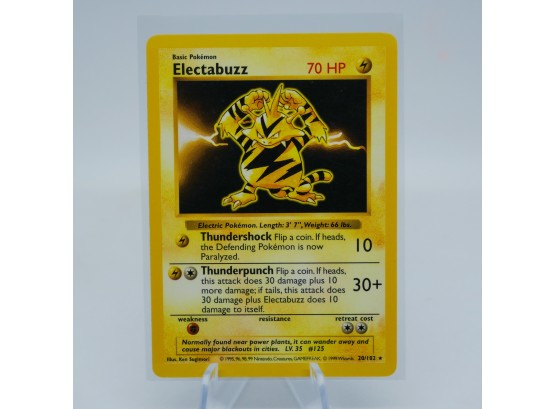 Shadowless ELECTABUZZ RARE Base Set Pokemon Card! PACK FRESH!!