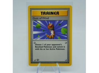 1st Edition Shadowless GUST OF WIND Base Set Trainer Pokemon Card! Pack Fresh!!