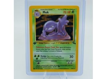 Gorgeous 1st Edition MUK Fossil Set Holographic Pokemon Card!