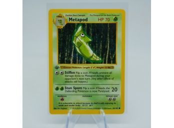 1st Edition Shadowless METAPOD Base Set Pokemon Card! Pack Fresh!!
