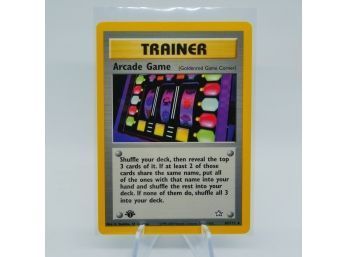 1st Edition Arcade Game RARE Neo Genesis Pokemon Trainer Card!! PACK FRESH!