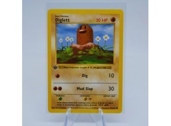 1st Edition Shadowless DIGLETT Base Set Pokemon Card! Pack Fresh!!
