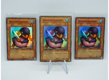 Yu-Gi-Oh! Penguin Soldier SDJ-022 X3 (ONE 1ST EDITION!) Holographic Cards!!