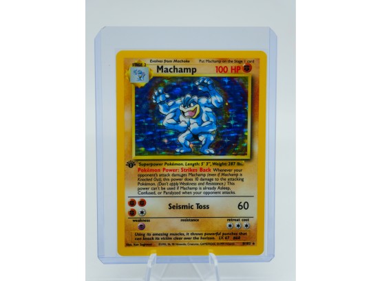 MACHAMP 1st Edition Base Set Holographic Pokemon Card!! (2)