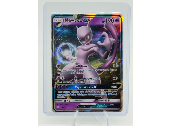 Awesome MEWTWO GX Full Art Ultra Rare Holographic Pokemon Card!!