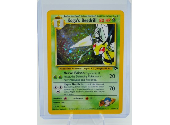 KOGA'S BEEDRILL Gym Challenge Holographic Pokemon Card!!