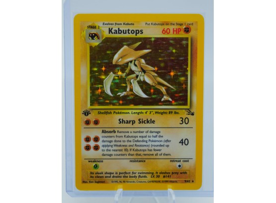 1ST EDITION KABUTOPS Fossil Set Holographic Pokemon Card!!