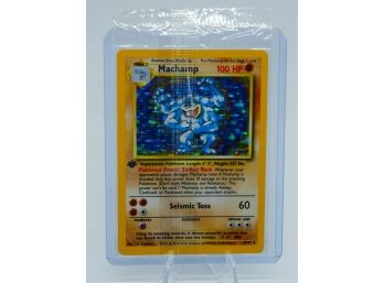 Phenomenal SEALED 1st Edition MACHAMP Base Set Holographic Pokemon Card! MINT!!