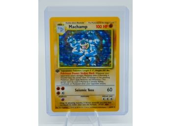 MACHAMP 1st Edition Base Set Holographic Pokemon Card!! (4)