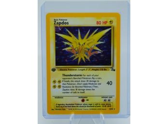 1ST EDITION ZAPDOS Fossil Set Holographic Pokemon Card!!
