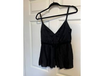 Nice French Style Black Camisole With Flowy Bottom And Spaghetti Straps