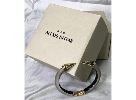 ALEXIS BITTAR CLAMPER BRACELET-LUCITE AND GOLD METAL- B26