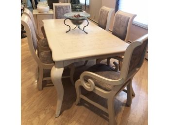 DINING ROOM TABLE- 6 CHAIRS- BUFFET-2 LEAVES AND PADS-DR1