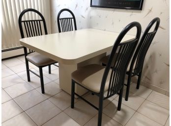VINTAGE MICA KITCHEN TABLE WITH 4 MEDAL CHAIRS- EXCELLENT CONDITION-K2