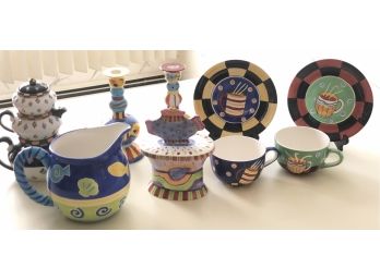 COLLECTION OF HAND PAINTED DECORATIVE KITCHEN ITEMS-K1