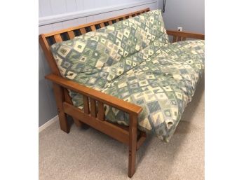 WOOD FRAMED FUTON-EXCELLENT CONDITION- 79 INCHES LONG-B46