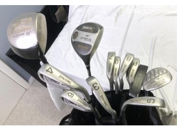 SPALDING EXECUTIVE IRONS- PING 10 DEGREE DRIVER- SPALDING 3 WOOD-PUTTER-GREAT ESCAPE WEDGE-WITH BAG-VB42