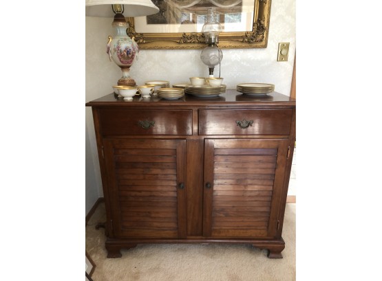 (D-9) VINTAGE WOOD SIDEBOARD / CABINET - 40.5' WIDE BY 20' DEEP BY 36' HEIGHT