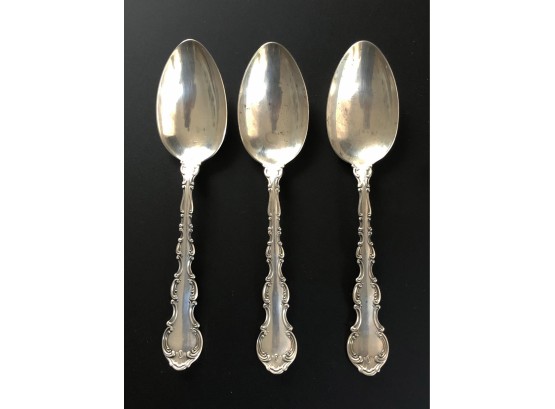 (GGA) 3 LARGE STERLING GORHAM SPOON-APPROX. 9 INCHES LONG & WEIGHS IN TOTAL APPROX. 165DWT