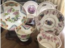 (X12) LOT OF 6 ANTIQUE  CUPS & SAUCERS  -PINK LUSTREWARE & FLORAL