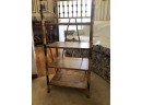 (D-18) ANTIQUE BAMBOO THREE TIER SHELF/ PLANT STAND -17' WIDE BY 12' DEEP BY 41' HIGH