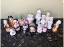 (C-46) Lot Of 16  ANTIQUE PORCELAIN FIGURINES - TOOTHPICK HOLDERS- MATCH SAFE- MOSTLY ENGLISH -3-5'
