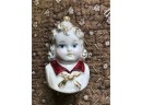 (Z-13) LOT OF 3 ANTIQUE GERMANY GLASS DOLL HEADS CHRISTMAS ORNAMENTS - 3'