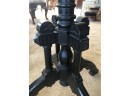 (D-15) ANTIQUE BLACK WOOD VICTORIAN PLANT STAND/TABLE - 17' WIDE BY 14' DEEP BY 34' HIGH