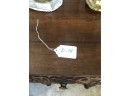 (D-14) ANTIQUE SMALL OCCASIONAL TABLE WITH CARVED WOOD DRAWER & LEGS - NATURALISTIC - 19' WIDE 18' DEEP BY 28'