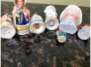 (C-46) Lot Of 16  ANTIQUE PORCELAIN FIGURINES - TOOTHPICK HOLDERS- MATCH SAFE- MOSTLY ENGLISH -3-5'