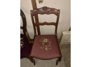 (Z-17) LOT OF THREE  VINTAGE NEEDLEPOINT SEAT CHAIRS -