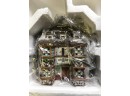 (Z-30) - LOT OF 4 VINTAGE DEPT. 56 CHRISTMAS HOUSES-ROYAL COACH, OLD PUPPETEER, BRINGING FLEECES TO THE MILL,