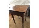 (D-16) ANTIQUE OCCASIONAL TABLE  WITH TIGER MAPLE DRAWER - 18' WIDE BY 17' DEEP BY 26' HIGH